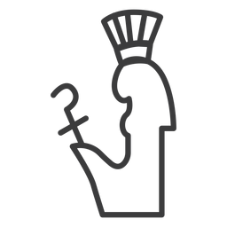 Wand scepter sceptre crown pharaoh stroke PNG Design