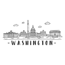 Skyline-Aufkleber des Washington White House Monument PNG-Design