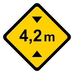 Width meter metr road rhomb warning flat PNG Design