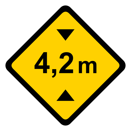 Breite Meter Metr Road Raute Warnung flach PNG-Design