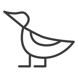 Wing duck beak leg stroke PNG Design