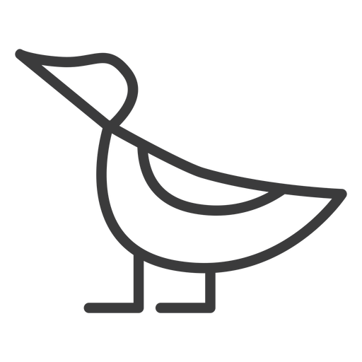 Wing duck beak leg stroke PNG Design