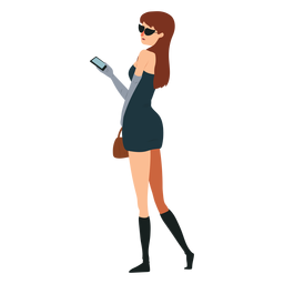 Woman dress character illustration PNG Design