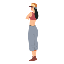 Woman raper hip hop character illustration PNG Design