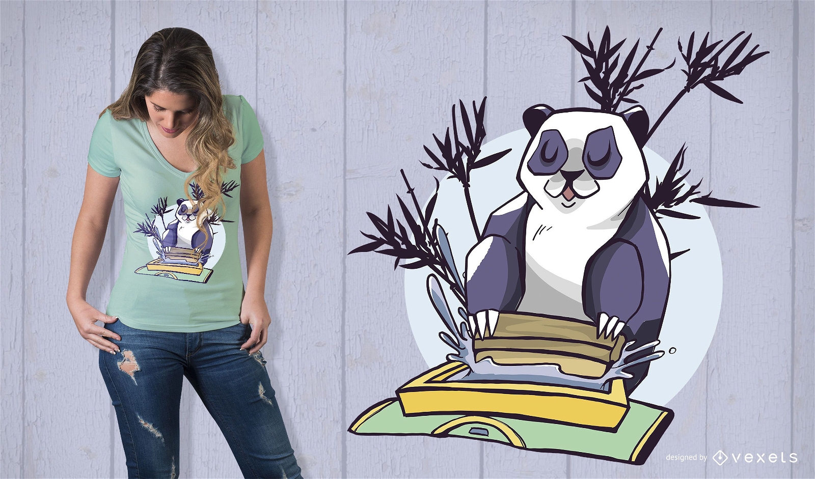 Siebdruck Panda T-Shirt Design