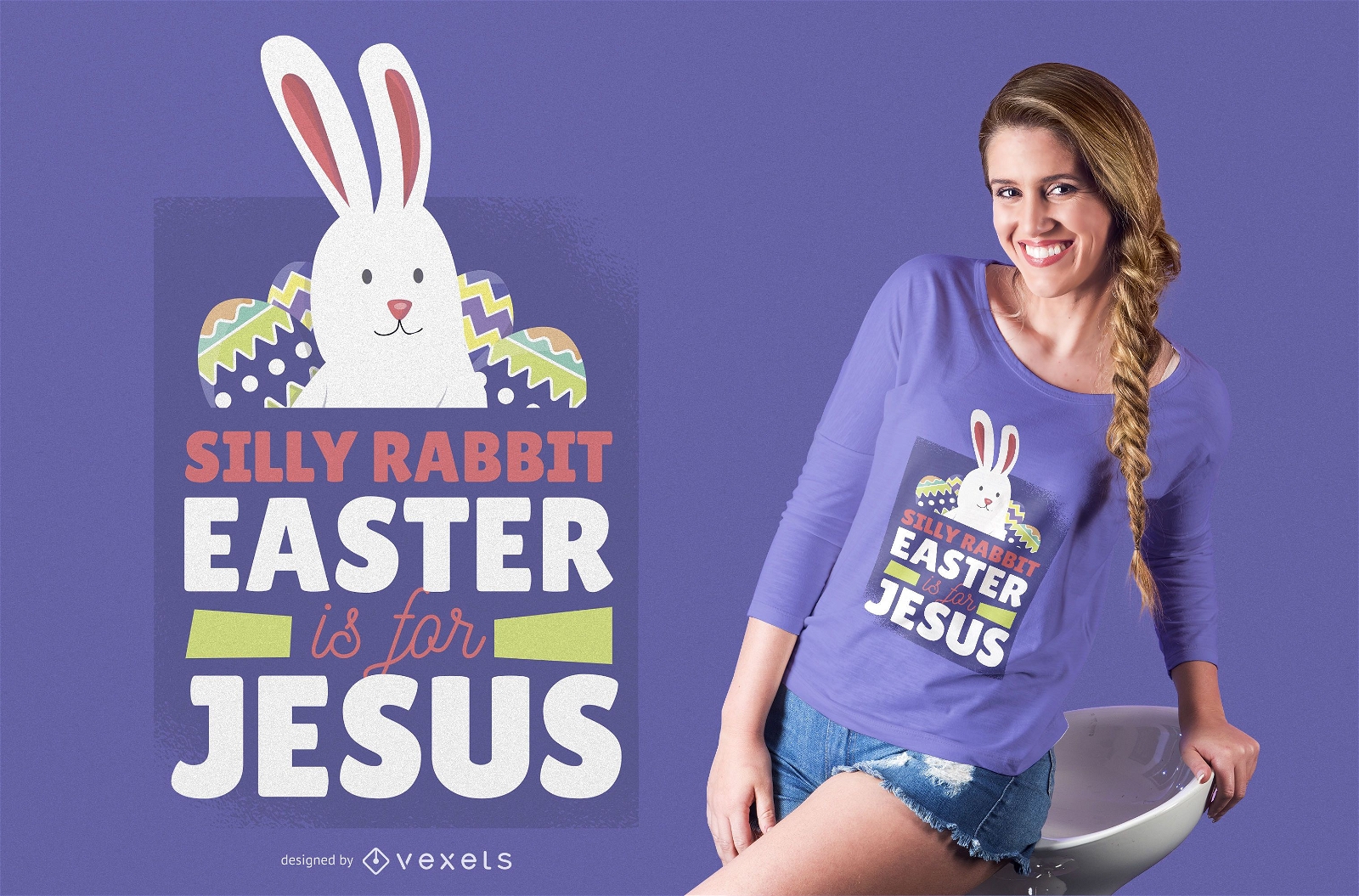 Design de camiseta de Páscoa é para Jesus
