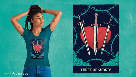 Swords Tarot Card T-Shirt Design