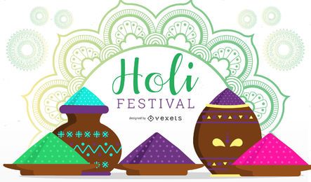 Holi Festival Illustration Design