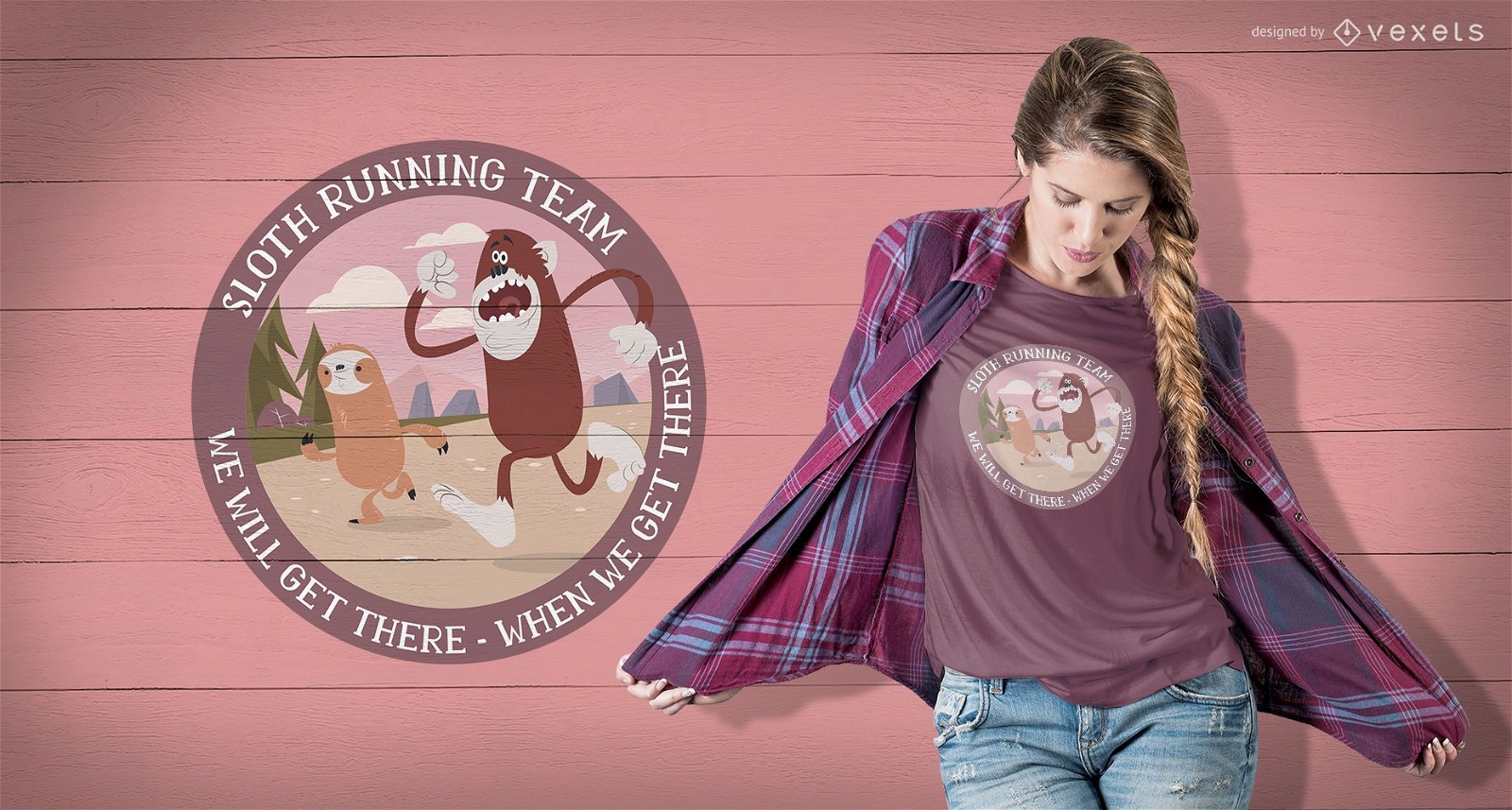 Dise?o de camiseta Running Sloth