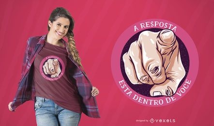 Portuguese Answer Quote T-Shirt Design