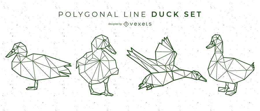 Polygonal Line Duck Design Polygonal Line Duck Design