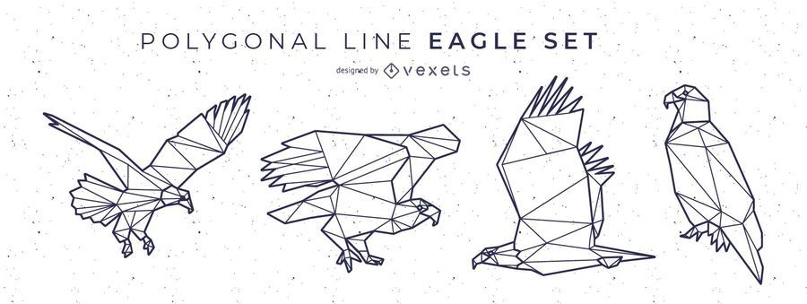 Polygonal Line Eagle Design Polygonal Line Eagle Design