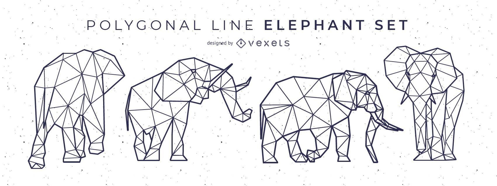 Polygonal Line Elephant Design