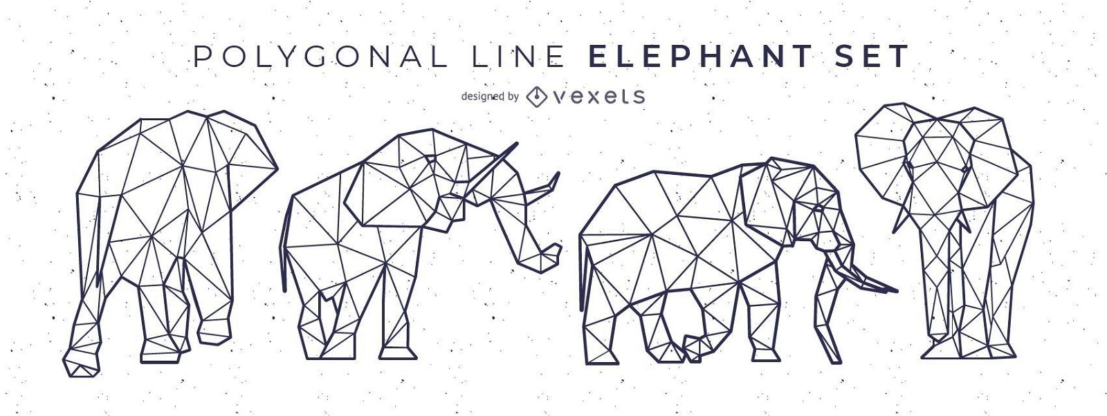 Polygonale Linie Elefant Design