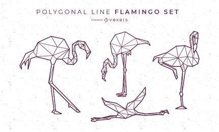 Polygonal Line Flamingo Design