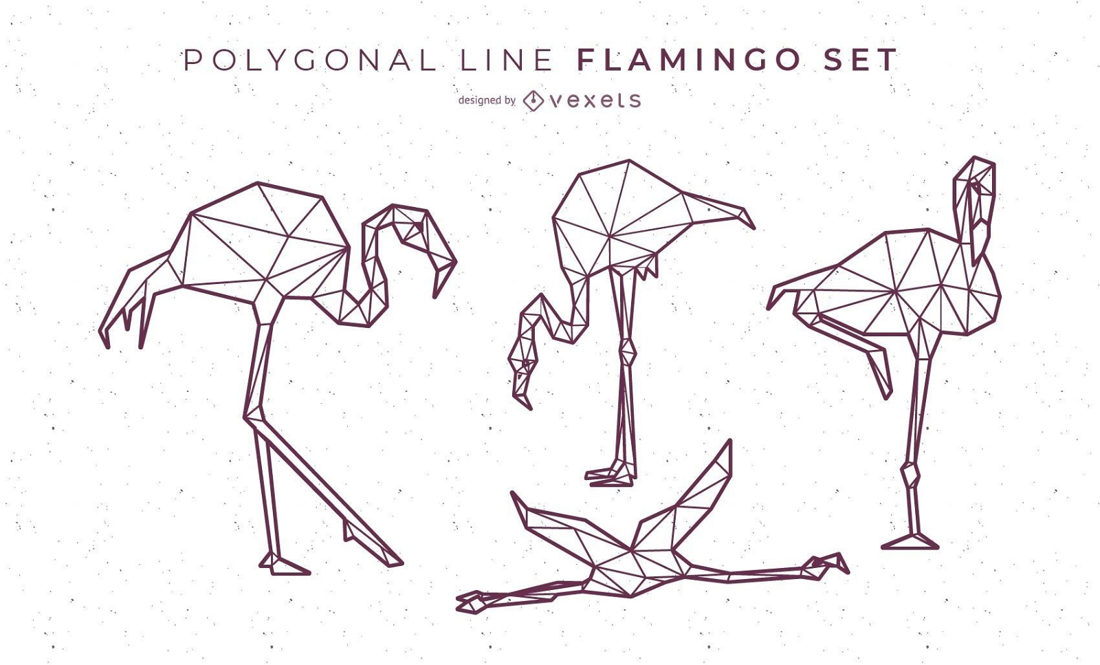 Design de Flamingo de Linha Poligonal