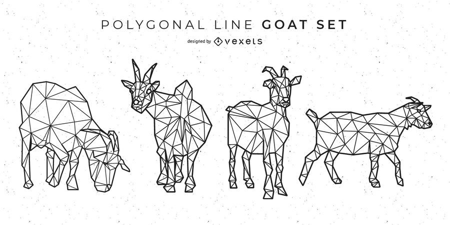 Polygonal Line Goat Design Polygonal Line Goat Design