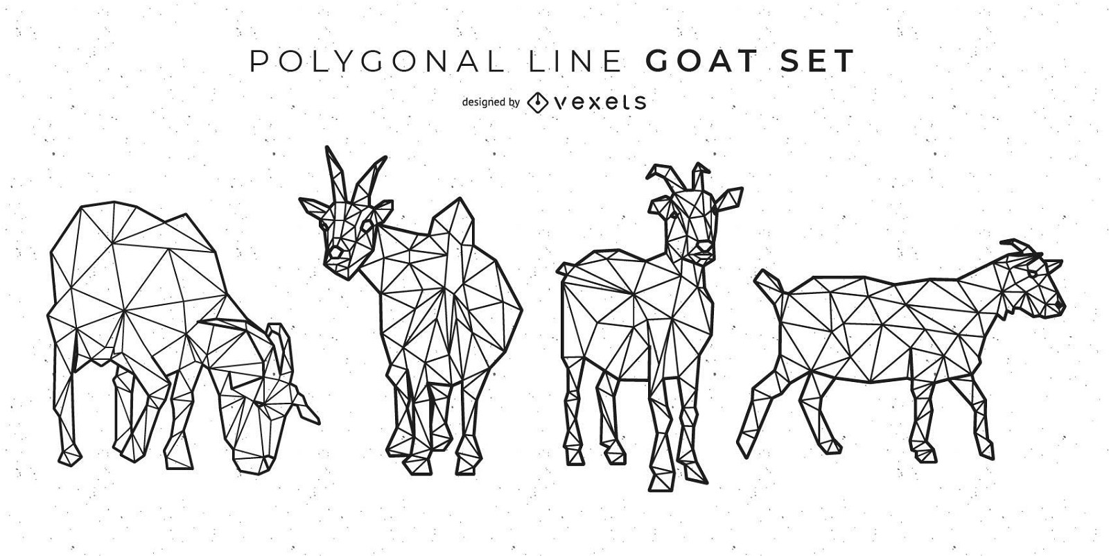 Polygonal Line Goat Design