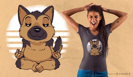 German Shepherd Yoga T-Shirt Design