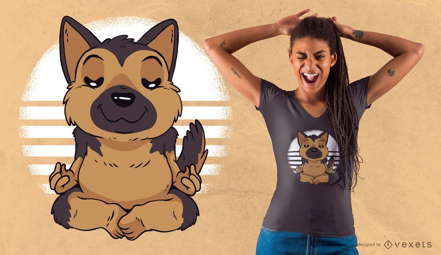 German Shepherd Yoga T-Shirt Design German Shepherd Yoga T-Shirt Design