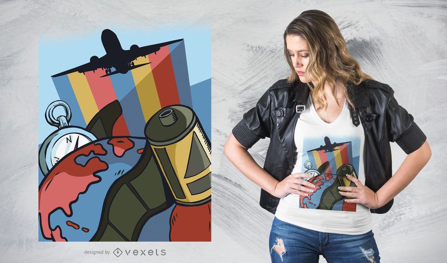 Reise durch die Welt T-Shirt Design Reise durch die Welt T-Shirt Design