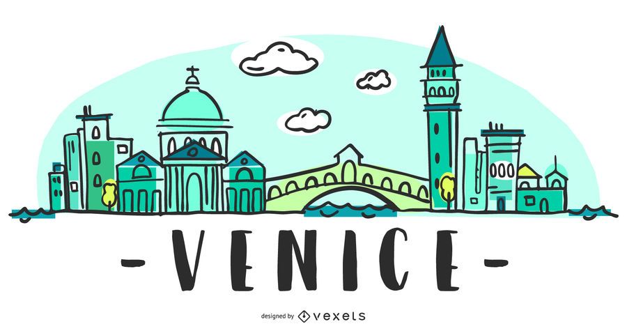 Venice Skyline Illustration Venice Skyline Illustration