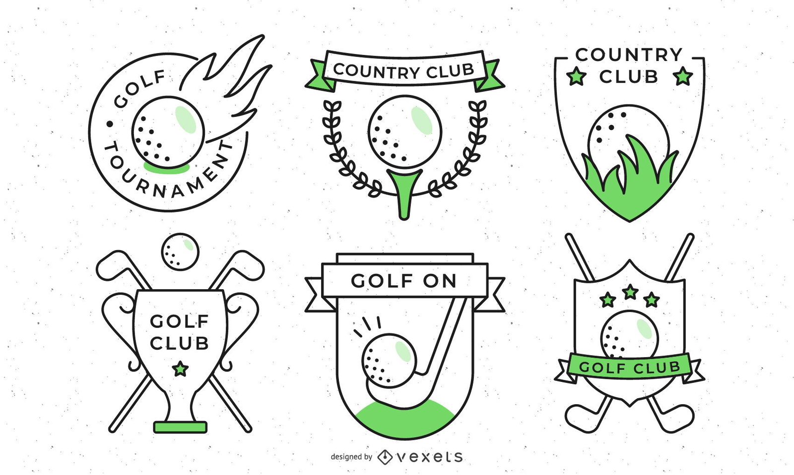 Coleção de emblemas de esportes de golfe