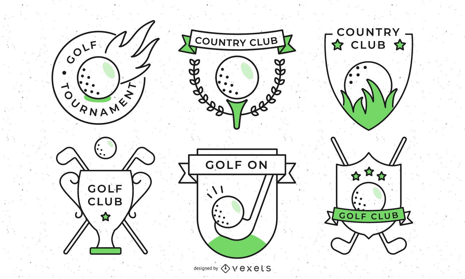 Golf Sport Badges Collection 