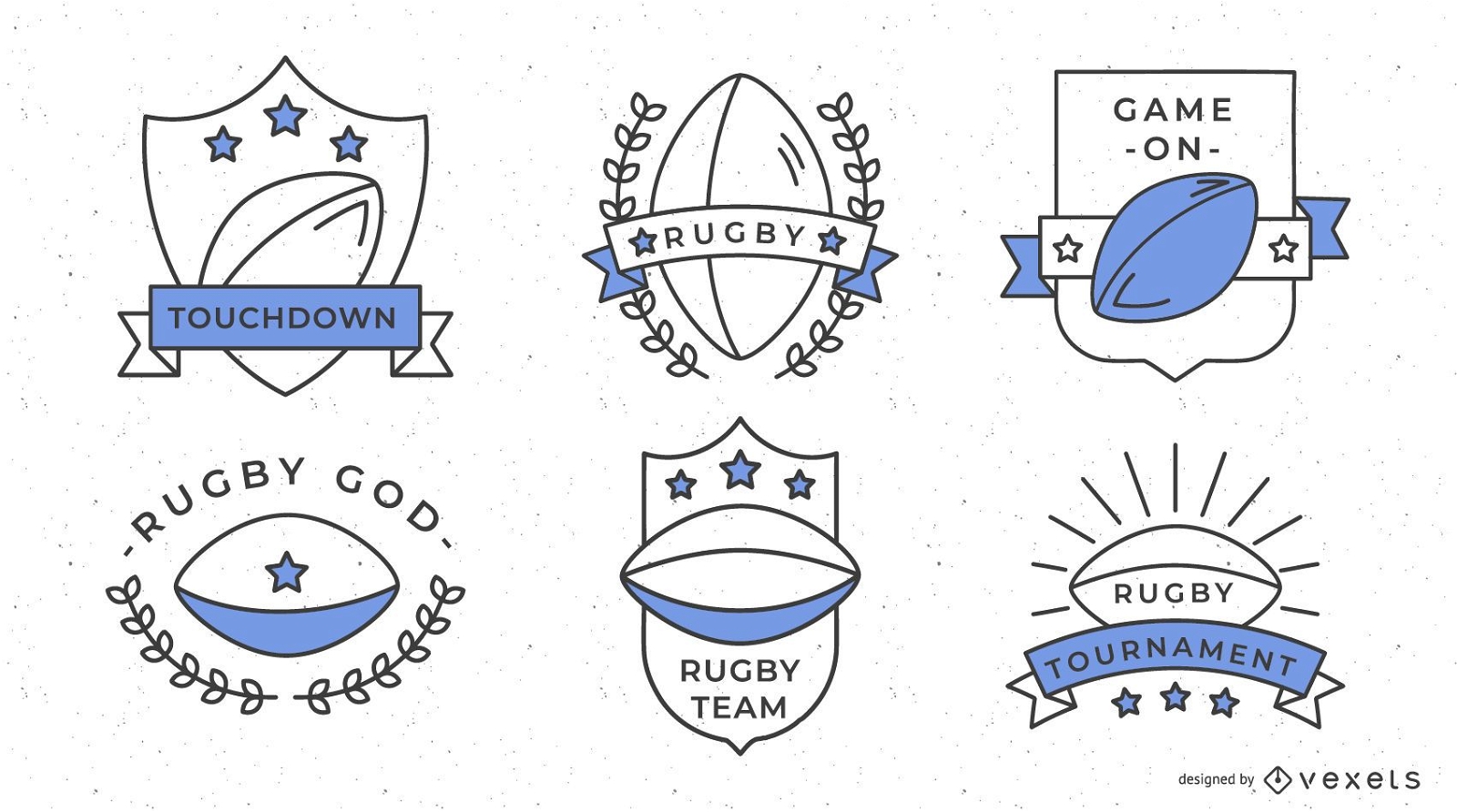 Rugby Sport Badges Design 