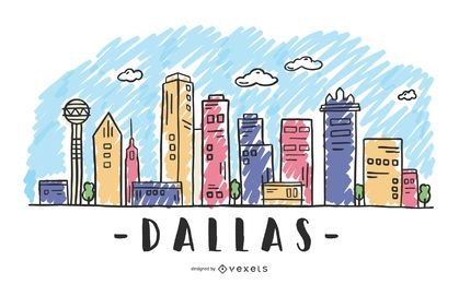 Diseño del horizonte de Dallas Texas