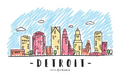 Detroit USA Skyline Design