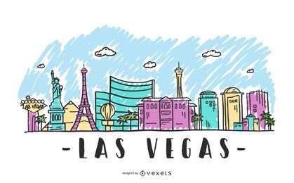 Ilustração do horizonte de Las Vegas