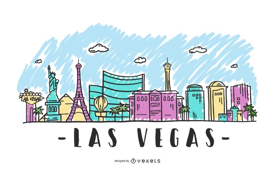 Ilustração do skyline de Las Vegas Ilustração do skyline de Las Vegas