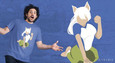 Design de camisetas para Cat Girl