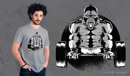Gorilla Dumbbell T-Shirt Design