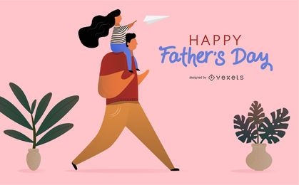 Happy Father's Day Flat Design