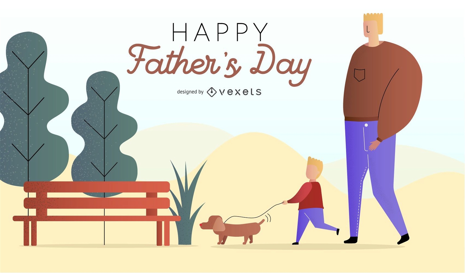 Happy Father's Day Greeting Illustration
