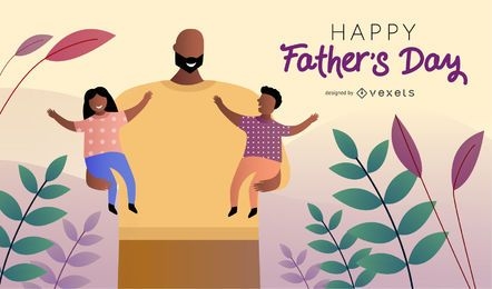 Happy Father's Day Flat Design 