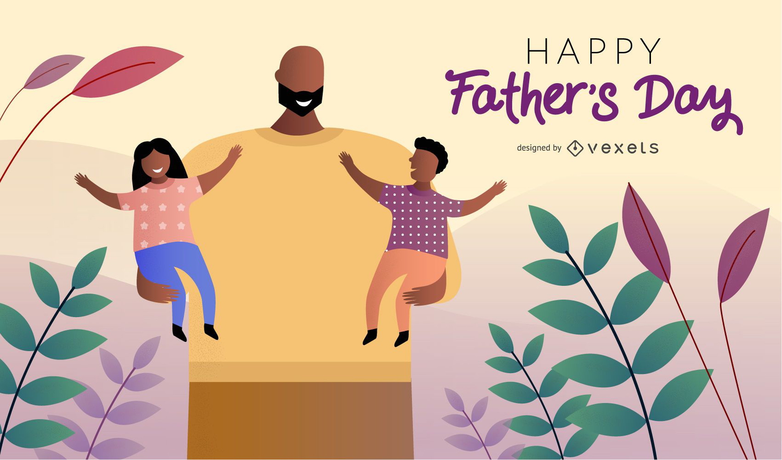 Happy Father's Day Flat Design 