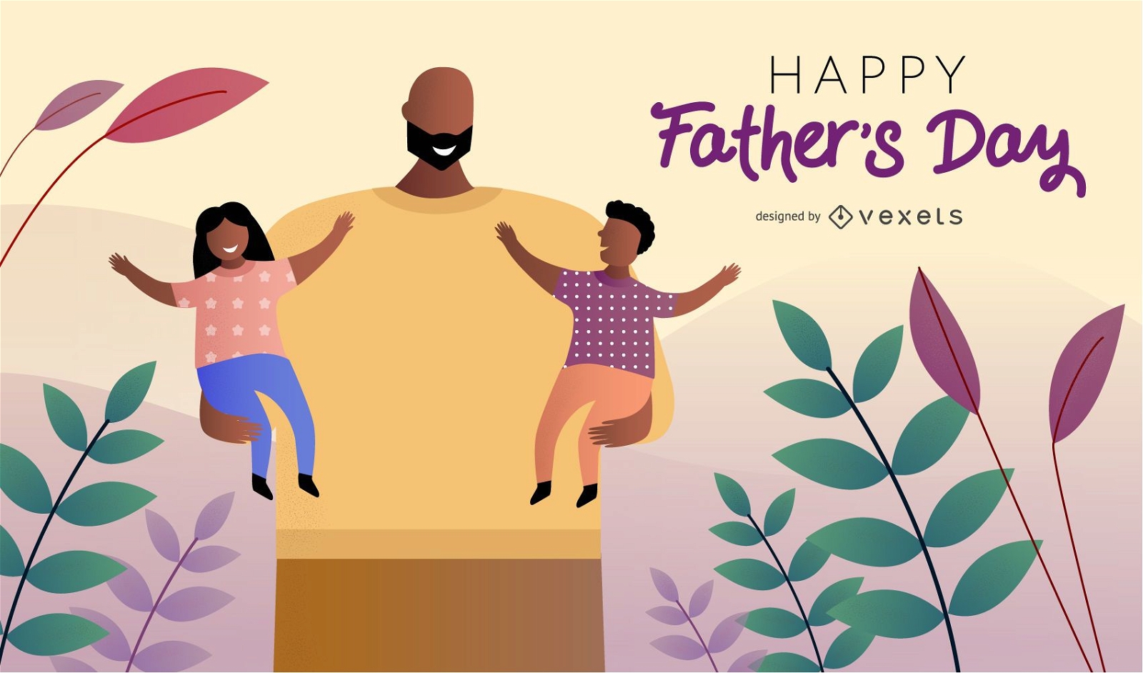 Download Happy Father's Day Illustration Design - Vector Download