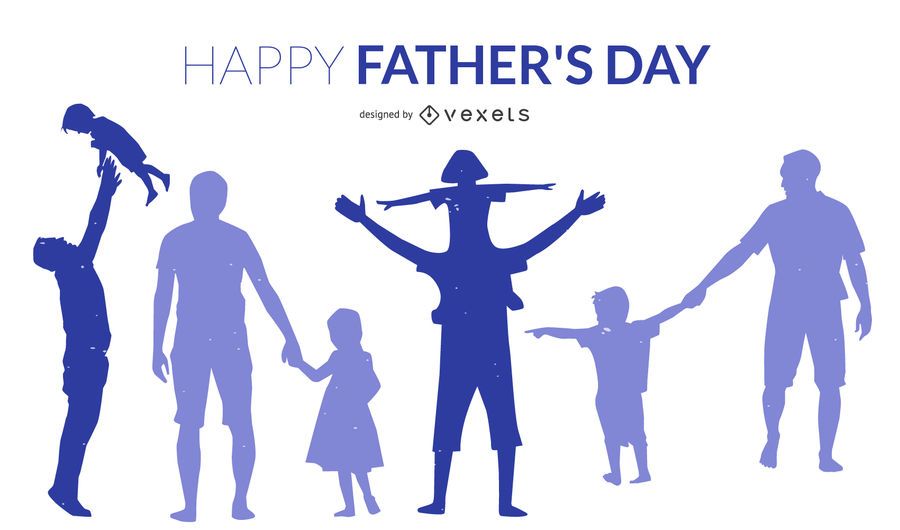 Father's Day Silhouette Design - Vector download