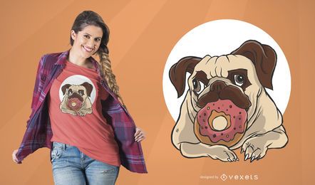 Dog with Donut T-Shirt Design 
