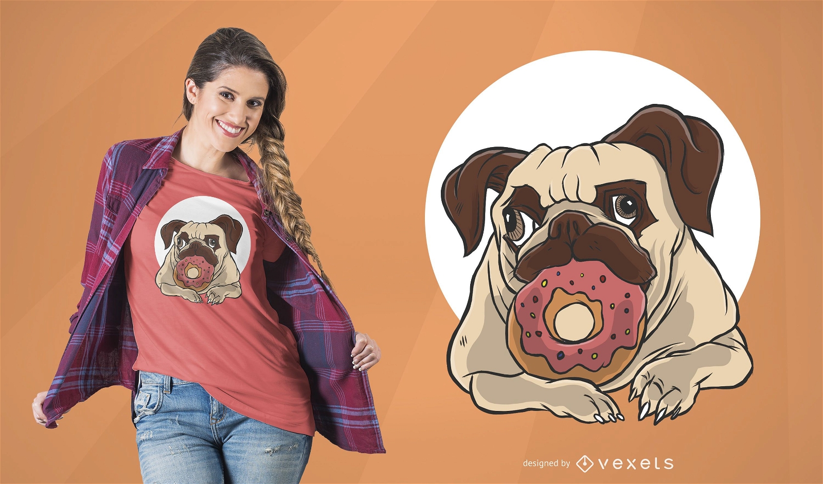 Dog with Donut T-Shirt Design 