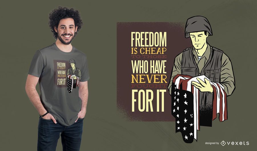 Design do t-shirt das citações do soldado Design do t-shirt das citações do soldado