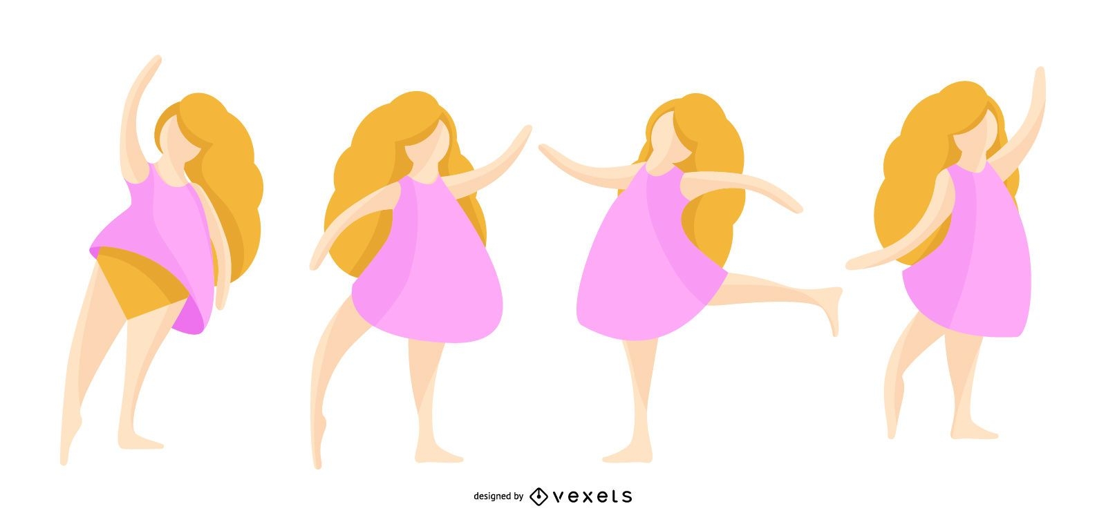 Ballerina-Illustrationszeichensatz