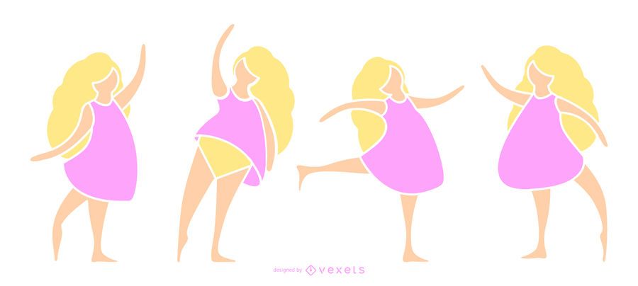 Ballerina Colored Silhouette Ballerina Colored Silhouette