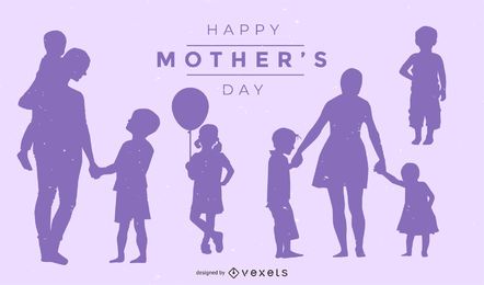 Diseño de silueta del día de la madre