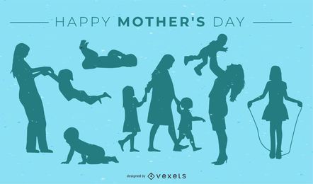 Happy Mom's Day Silhouette Design 