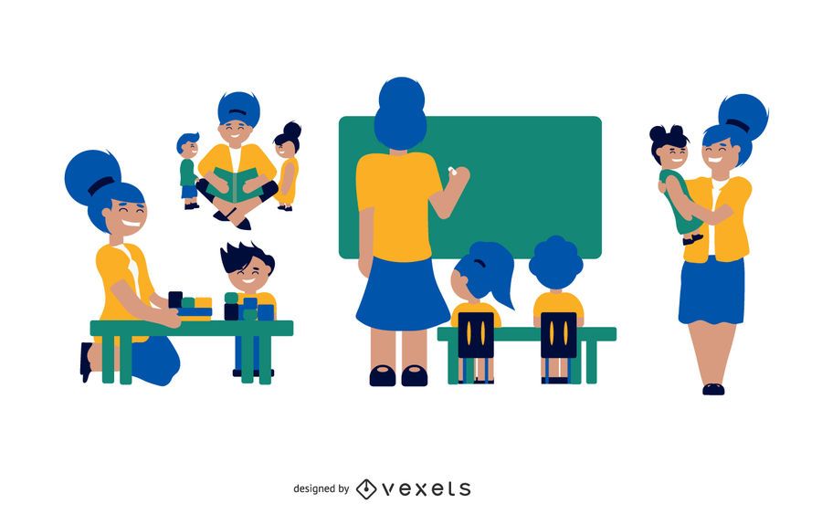 Teacher Illustration Set Teacher Illustration Set
