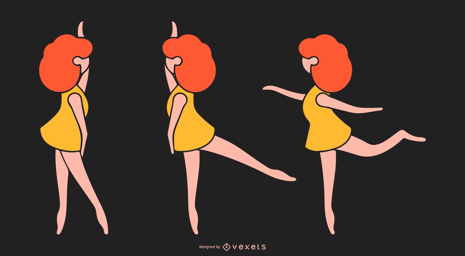 Diseño de dibujos animados de bailarina